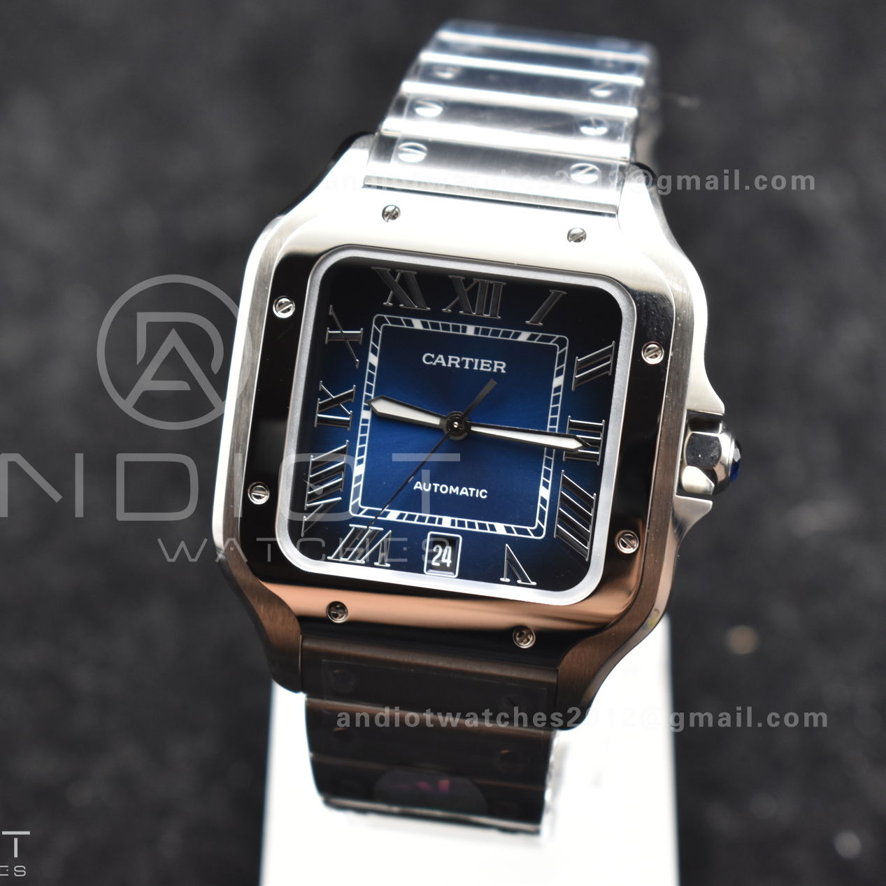 Santos de Cartier 40mm SS BVF 1:1 Best Edition Blue Dial on SS SmartLinks Bracelet MIYOTA 9015 V2